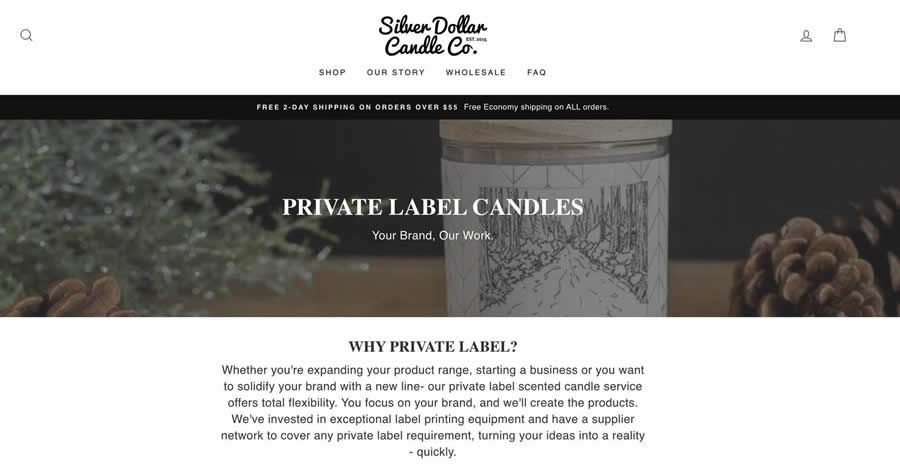 private label candle manufacturer: silver dollar candle co.