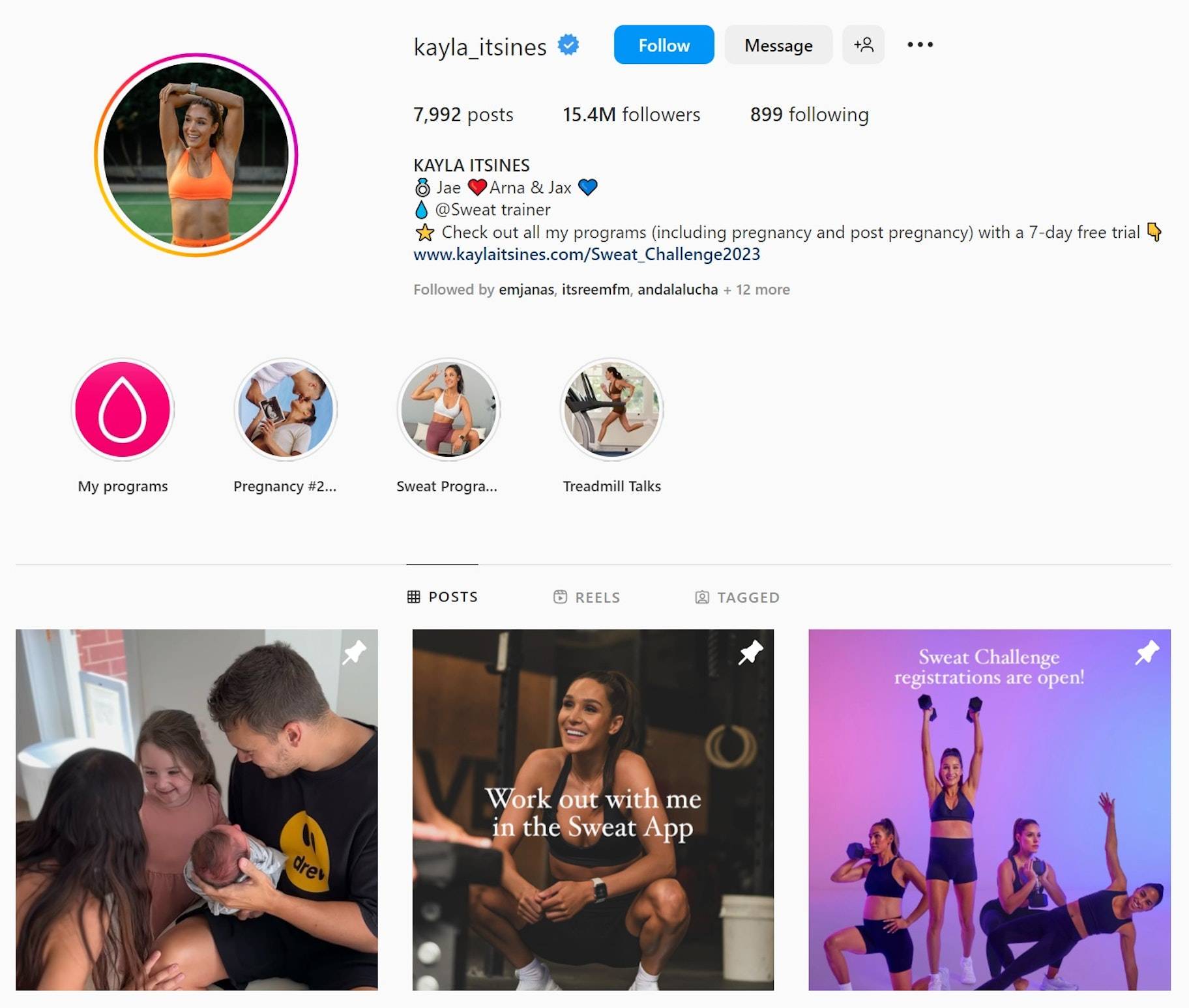 Kayla Itsines persona account